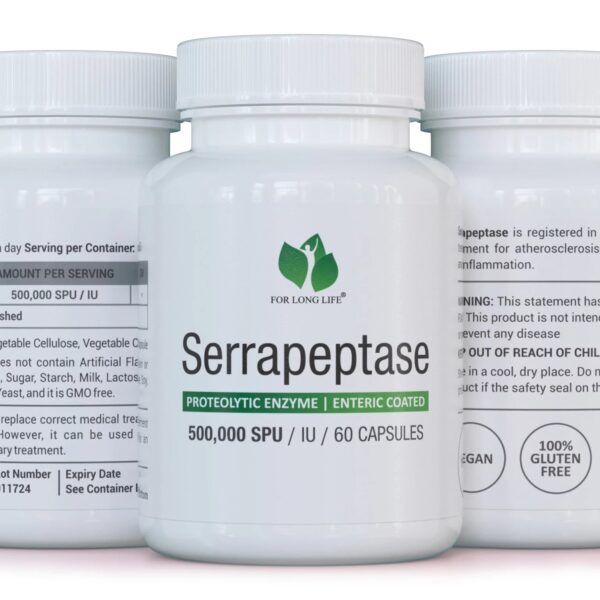 Balíček 3x SERRAPEPTÁZA 500000 SPU vysoká účinnost bez plnidel 60 kapslí 60 dní