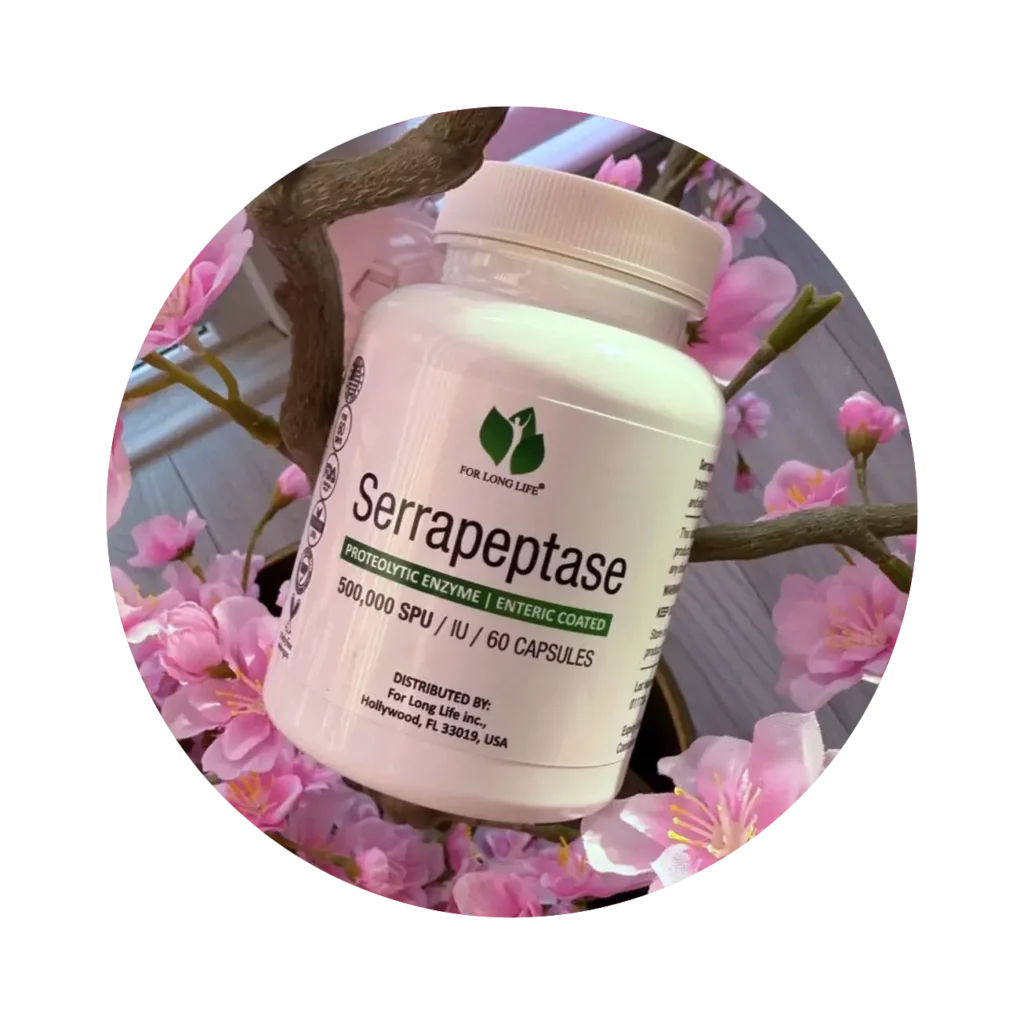láhev serrapeptázy, proteolytického enzymu. Produkt je veganský a bezlepkový. Doplňky stravy (1)